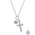thumbnail image 2 of Delight Jewelry Silvertone Peace with AB Crystal and Dove I Set You Apart Engraved Cross Zoey Necklace, 28", 2 of 4