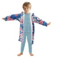 thumbnail image 7 of FORMRS Niños Bathrobe Unisex Hooded Robe Soft Plush Pajamas Sleepwear, Size 10-12T, Pink Flowers Pattern, 7 of 7