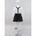 thumbnail image 5 of TiaoBug Kids Girls Uniform Set Short / Long Sleeve Bow Tie Blouse with A-Line Mini Pleated School Type A Black 160, 5 of 7