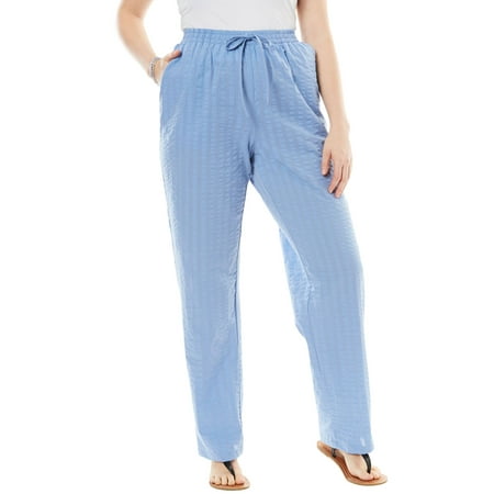 - Woman Within Plus Size Seersucker Pants