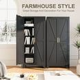 thumbnail image 4 of 71H Tall Metal Storage Cabinet with 2 Doors and 5 Shelves,Farmhouse Storage Cabinet with Barn Doors,Pantry Storage for Home,Office,Bathroom,Dining Room,Kitchen(Black), 4 of 9