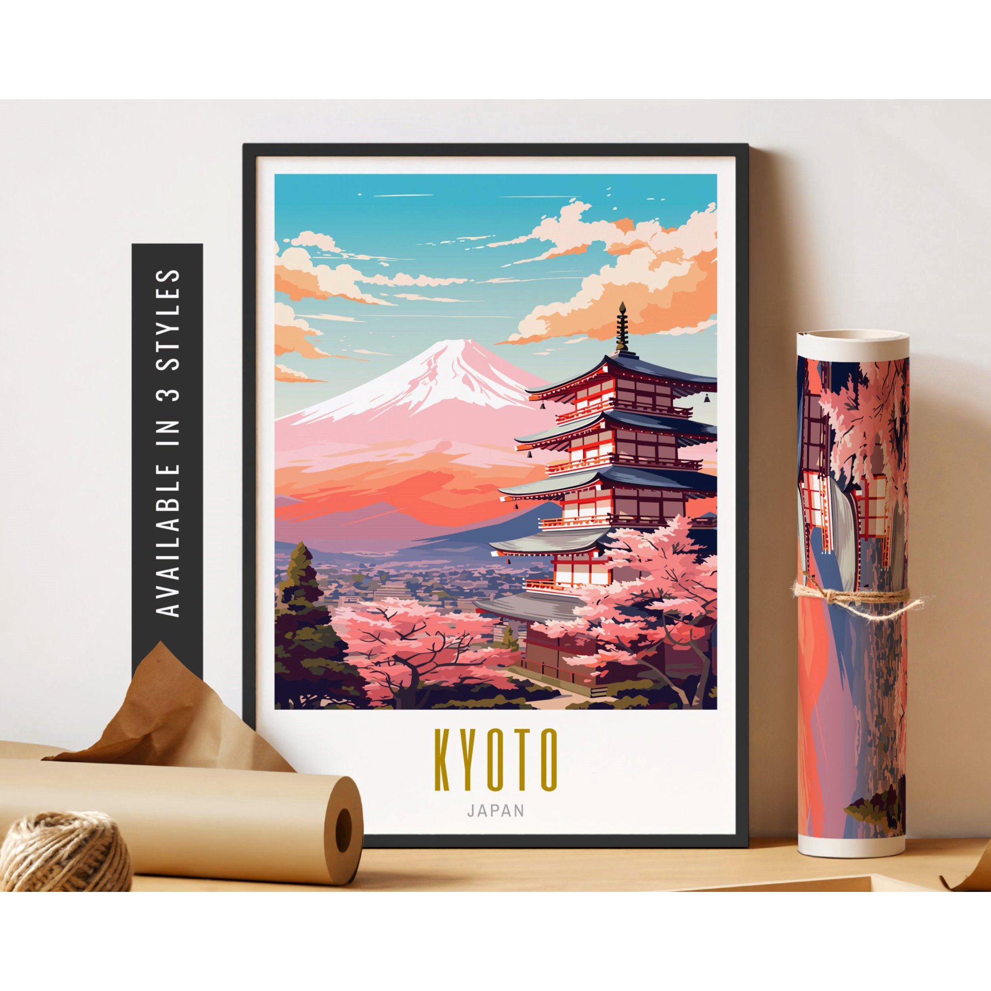 Kyoto Japan Travel Destination City Japanese Unposter Art Travel Wall Art Poster , Poster Print Only