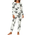 thumbnail image 3 of Meichang Valentine's Day Pajama Outfit Set Couples Matching Long Sleeve Heart Print Sleepwear 2 Piece Set, 3 of 9