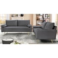 thumbnail image 3 of US Pride Furniture Villeda Velvet 2 PC Living Room Set Sofa & Loveseat Gray, 3 of 8