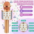 thumbnail image 2 of Kids Toys for 5 6 7 8 9 Year Old Girls, Handheld Bluetooth Karaoke Microphone for Kids Gifts for Teenage Girls Christmas Birthday Gifts for 7-12 Year Old Girls Toys - Rose Gold, 2 of 14