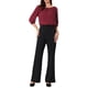 thumbnail image 2 of Camisas de trabajo INSPIRE CHIC para mujeres, blusas casuales elegantes de media manga con cuello redondo, XL color rojo vino, 2 of 5