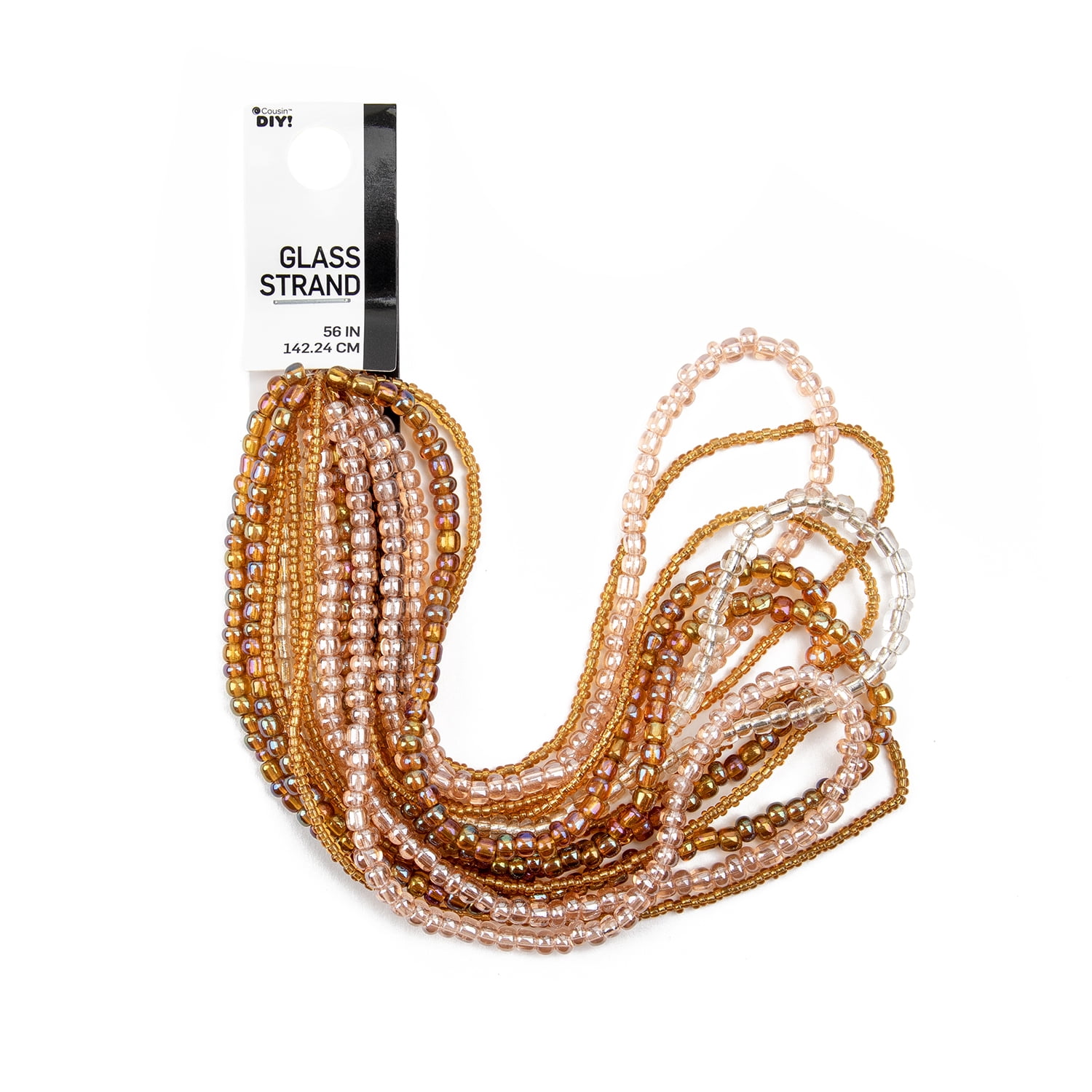 (2 pack) Cousin DIY 8-Strand Pink/Gold/Silver Seed Beads, Adult -Model 69995890