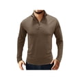 thumbnail image 1 of SAYOO Camiseta de manga larga para hombre, cuello alto, color sólido, jersey con escote de cremallera suave, tops informales ajustados para hombre SAYOO S M L XL XXL, 1 of 3
