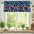thumbnail image 2 of Ombre Leopard Valances for Windows, 42 x 18in, Print Colored Gradient Rod Pocket Kitchen Valance Curtain Light Filtering Window Treatments for Living Room Bedroom, 1 Panel, 2 of 7