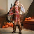 thumbnail image 4 of Kogui Funny Printed Casual Sundress Soft Comfortable Halloween Themed Daily & Party Skirt (Brown, 11-12 Years), 4 of 9