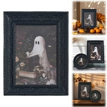 SMKE Ghosts Framed Wall Decor Gothic Library Resin Photo Frame With Motif Picture Frame Photo Frame Multifunctional Tabletop Display Halloween Decoration For Thanksgiving Bathroom Square