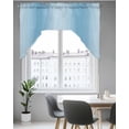 thumbnail image 5 of Blue Ombre Kitchen Swag Valance for Window, Rod Pocket Short Kitchen Curtains&nbsp;36 Inch Length, Modern Abstract Art Farmhouse Gradient Swag Topper Small Window Treatment for Cafe Bathroom Bedroom, 5 of 6
