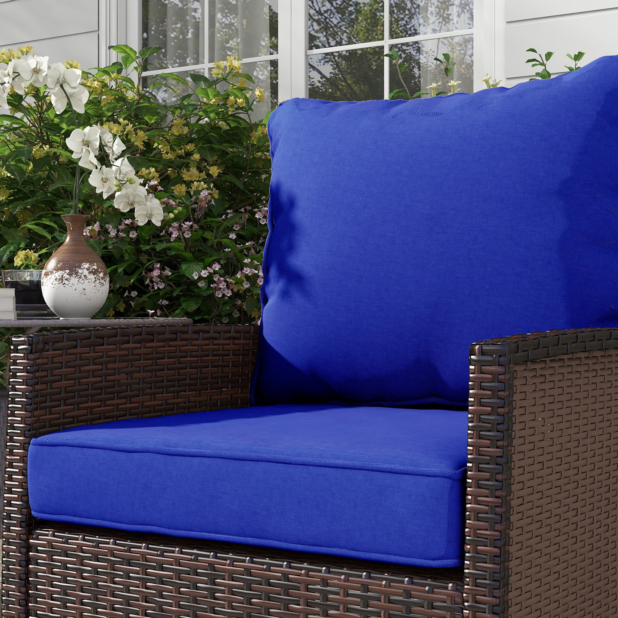 CoSoTower 4-Piece Patio Chair Cushion and Back Pillow Set, Seat Replacement Patio, Cushions Set for Outdoor Garden Furniture, Navy Blue