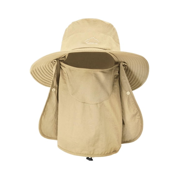 Pitycbo Bucket Hat with Strings Headgear Sun Protective Comfortable Fishing Hats Men Sun Khaki