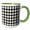 Green/White, variant on 3drose, Daisy Abstract Repeat Dot Pattern, 11oz Two-tone Blue Mug