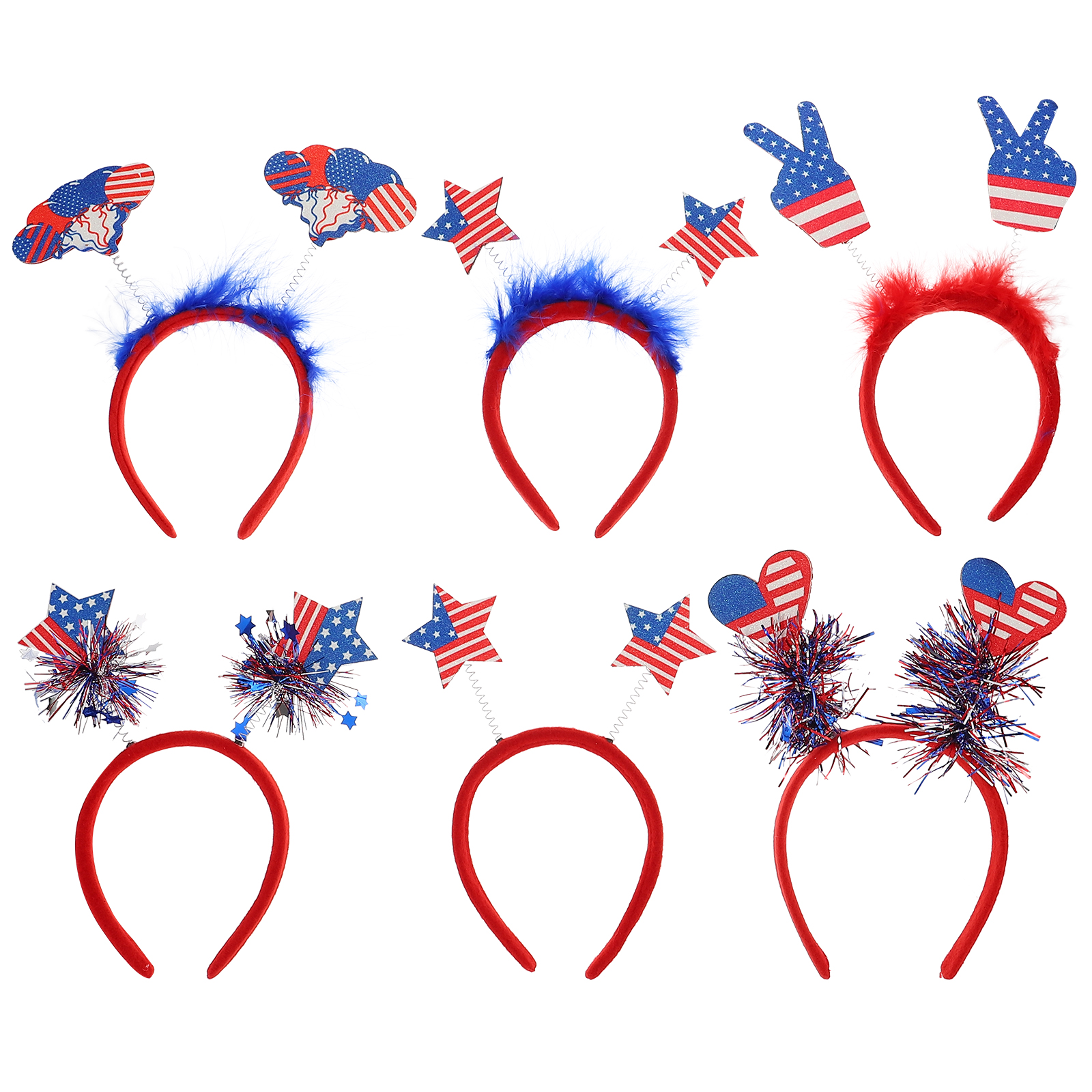 Patriotic Head July Headband Boppers Day Party Flag Hair American 4Th