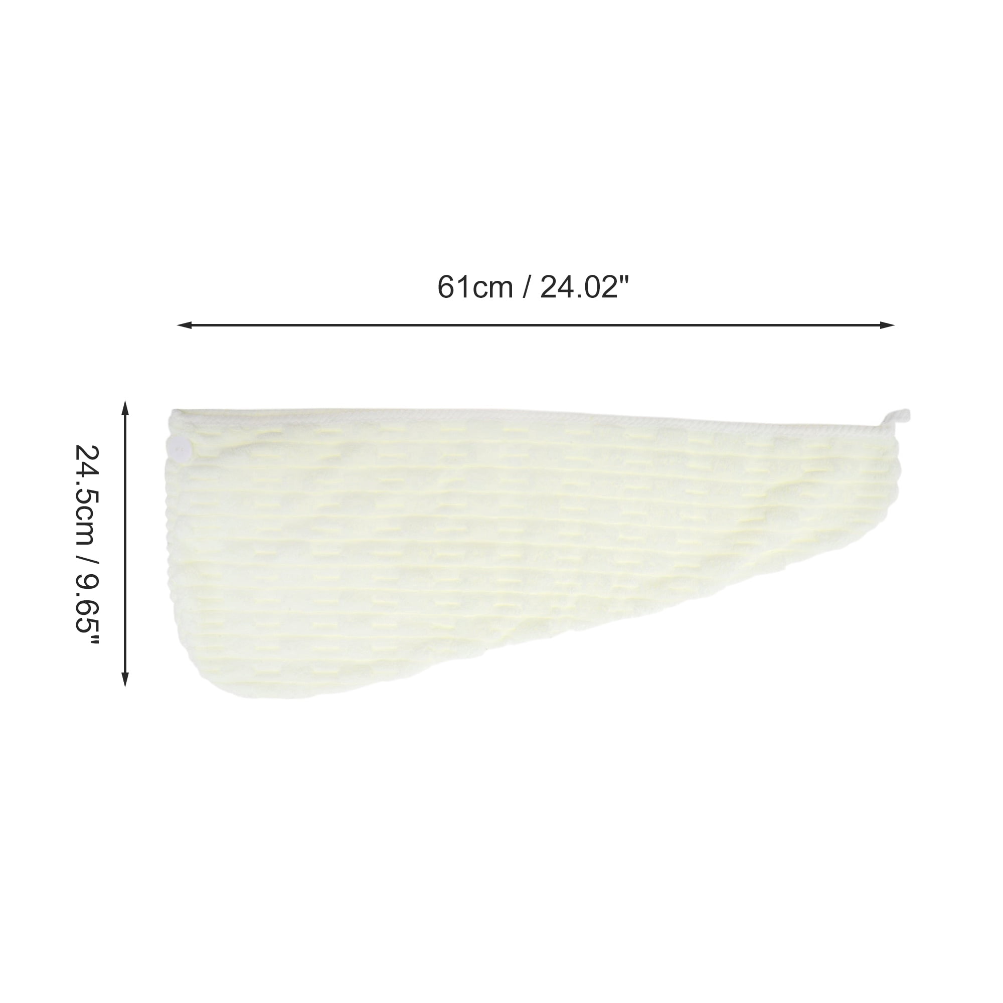 Unique Bargains 1pc Classic Water-absorbent Coral Fleece Hair Towel 24.02"x 9.65" White