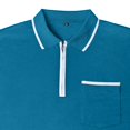 thumbnail image 6 of Men's Polo Shirts Zip Long Sleeve Classic T-Shirts Casual Golf Shirts Stylish Collared Tee, 3XL, 6 of 7