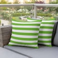 thumbnail image 5 of Outdoor Pillow Covers Green White Geometric Striped Waterproof Pillow Cases 24x24 Set of 2, Spring Season Throw Pillow Cover Pillowcase for Patio Balcony Couch Garden, 5 of 9