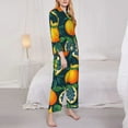 thumbnail image 3 of Pofeuu Fresh Orange Print Womens Pajamas Set Long Sleeve Sleepwear Button Down Nightwear Soft Pj Lounge Sets Button Down Pajamas Women-Medium, 3 of 7