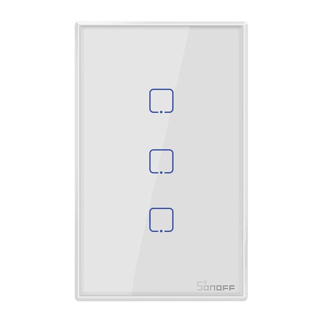 T0US3C-TX 3 Gang Smart WiFi Wall Light Switch APP/Touch Control Timer Standard Panel Smart Switch Compatible with Home/Nest &