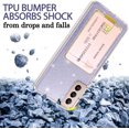 thumbnail image 5 of Petocase for Galaxy S21 Plus 5G Wallet Case,Card Holder Slot Plus Bling Slim Thin Clear Flexible TPU Gel Rubber Soft Skin Protective Phone Cover,Glitter Clear, 5 of 7