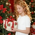 thumbnail image 5 of CozyNestFinds Poinsettia Christmas Wrapping Paper Roll, Red Poinsettia, Gold Merry Christmas Festive Design, for Holidays, Family Gatherings, Mini Roll 17 in x 16.4 Ft, 5 of 16