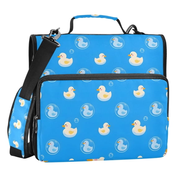 ALAZA Zipper Binder Cute Duck 3 Ring Trapper Keeper File Folder Organizer Bag