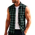 thumbnail image 5 of Atkumj Plaid Vest for Men Versatile Turn Down Collar Button Up Vest Fashion Loose Color Block Sleeveless Shirts for Men for Relaxed Daily Outfit S, 5 of 8