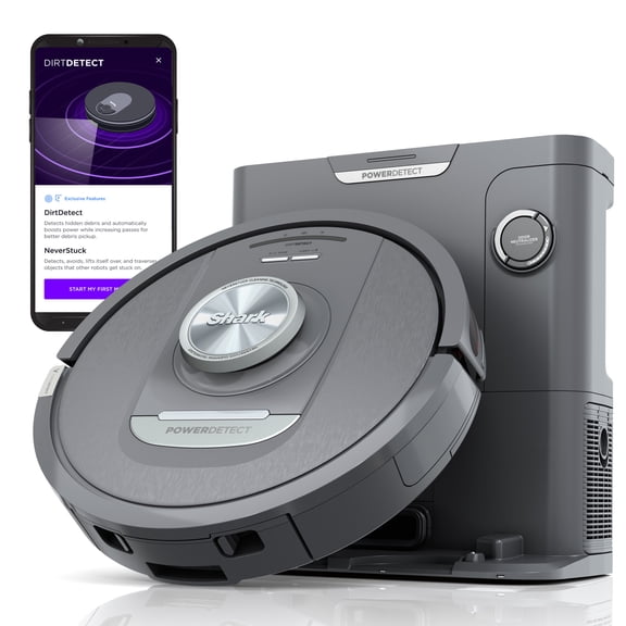 Shark PowerDetect Self-Empty Robot Vacuum, with NeverStuck Technology, XL 60 Day Capacity, HEPA Bagless Base, Neutralizes Odors, for Pet Hair, AV2820AE