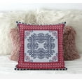 thumbnail image 3 of Window Wreath Palace Throw Fabric Pillow with Zip in Magenta Red and Gold 16x16, 3 of 3