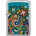 thumbnail image 2 of Zippo 48579 Flower Power Design Street Chrome Windproof Lighter, 2 of 5