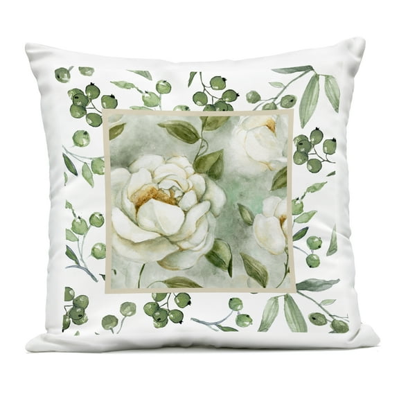 Stupell Industries Botanical Berries & Blooms Outdoor Printed Pillow design by Carol Robinson, 18 x 7 x 18