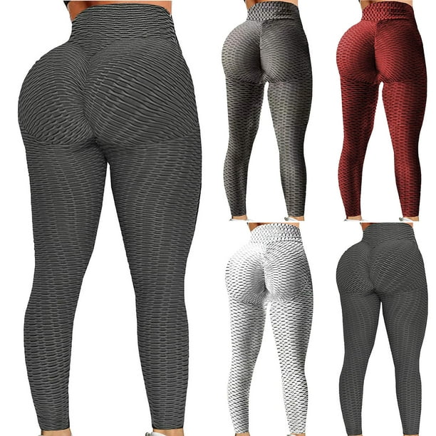 Womens' High Waisted Tummy Control Leggings-Yoga-Pants Scrunch Butt Lifting  Workout Leggings Textured High Waist Cellulite Compression Yoga Pants  Tights Present for Women Up to 65% off 