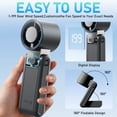 thumbnail image 6 of TNYXORIX Portable Handheld Personal Fan with Ice Cooler,Rechargeable 199 Speed Mini Table Pocket Fan 15000 RPM,up to 20Hrs Cooling,for Outdoor,Office,Camping,Hiking Travel-Black, 6 of 9