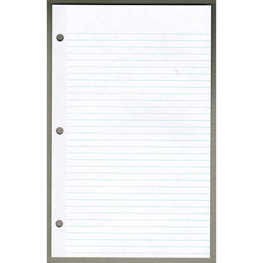 KleerFax 9/32" Ruled Filler Paper, 6" x 9.5", White, Reinforced, 3