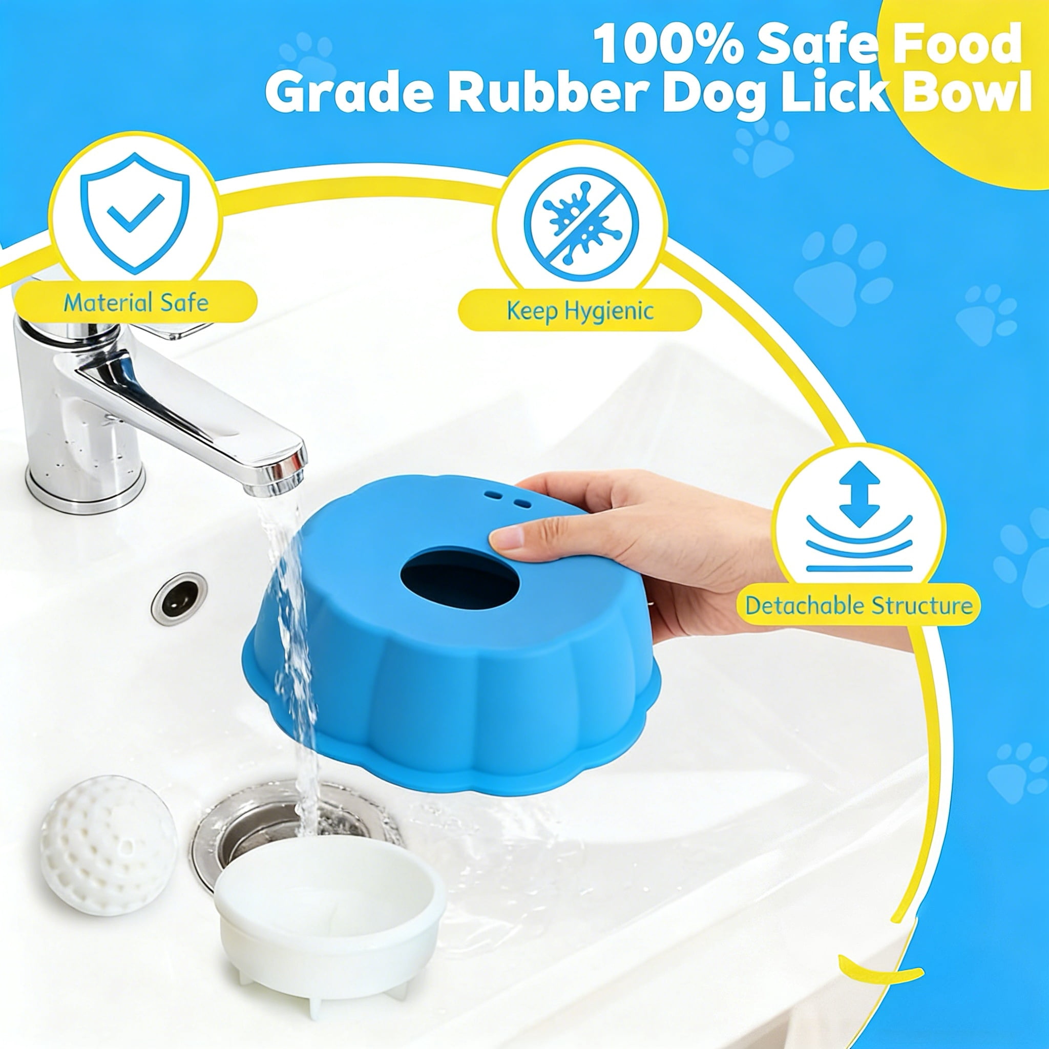 Dog Slow Feeder, Wet Food Liquid Treat Bowl, Anti-Slip Stable Bone Broth Dog Lick Bowl for All Breeds