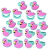 Kicko Flamingo Rubber Rings - Pack of 18 1.25 Inch Party Favor Rings for Children Fashion Accessory, Pretend Play, Cake Toppers, and themed Party Supplies