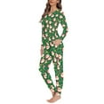 thumbnail image 2 of FOR U DESIGNS Christmas Santa Claus Womens Pajama Sets Long Sleeve Long Pants and Crewneck Tops 2PCS Size XS Xmas Jogger for Women with Pockets Nightwear for Women, 2 of 6