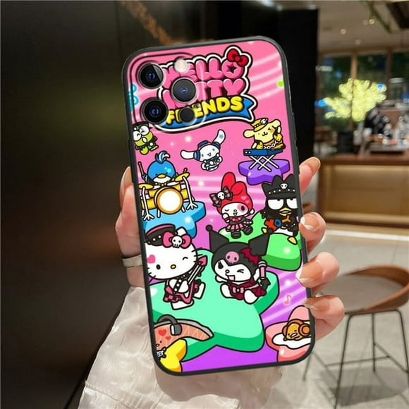 Hello Kitty Sanrio Cute Apple iPhone 15 14 13 12 11 X XS XR 8 7 6 Pro Plus Max Mini 5S 5 SE Black Phone Case ZR