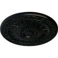 thumbnail image 3 of Ekena Millwork 20 1/4"OD x 1 1/2"P Lunel Ceiling Medallion (Fits Canopies up to 3 3/4"), Hand-Painted Jet Black, 3 of 6