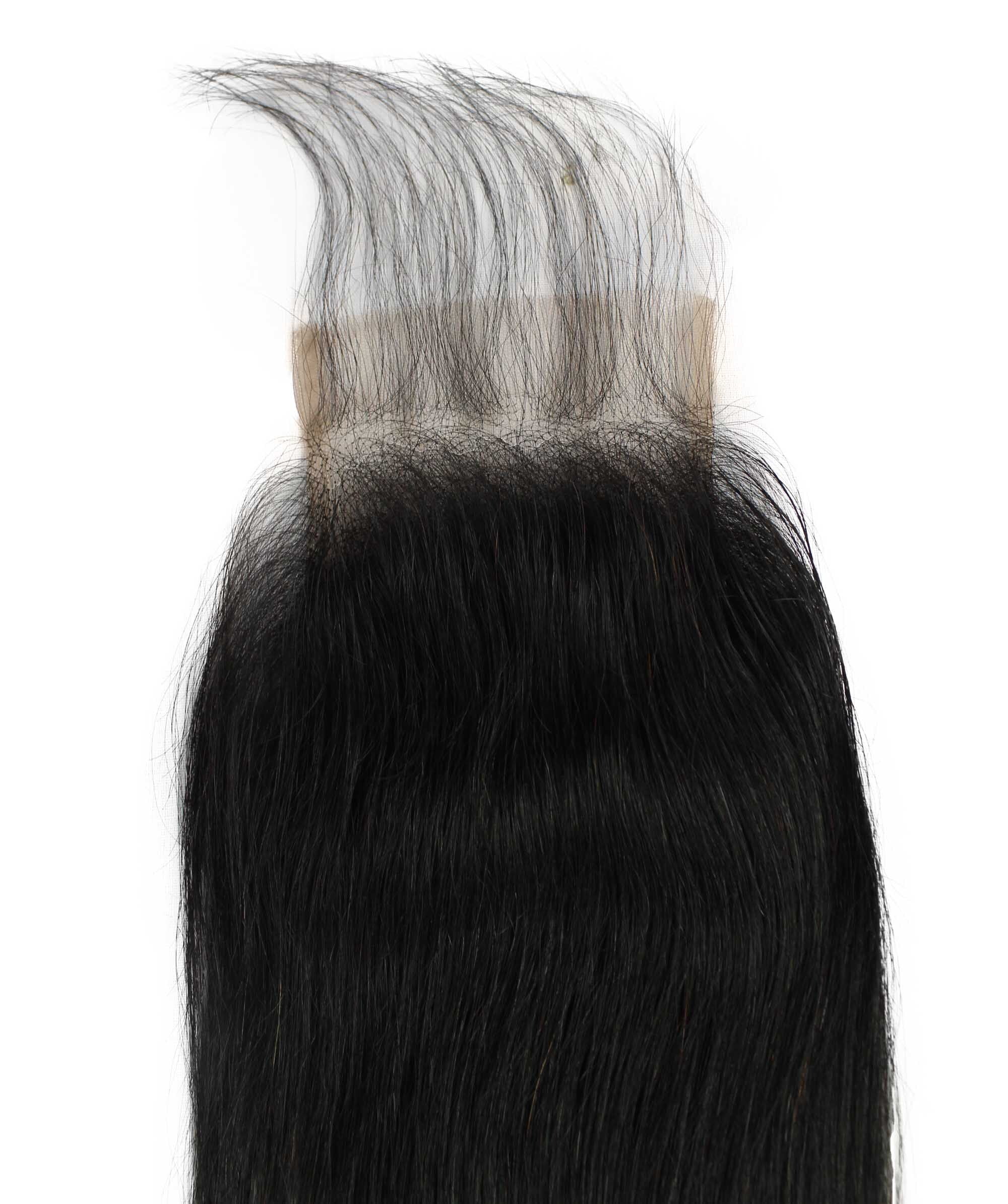 LUXLUXE Rico 100% Unprocessed A7 Grade Human Hair Bundle 10 Inches 101214 Lengths Free Part 4X4 Hand Tied Swiss Lace Closure
