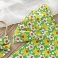 thumbnail image 7 of Otqutp Wedding Bodysuit for Toddler Girls Summer Flying Sleeve Flower Prints Romper Pants Headband Outfits Clothes Set 0 to 24 Months, 7 of 7