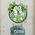 thumbnail image 3 of CALLE. Adorno de Corona Verde Del Día de San Patricio, Decoración Rústica de Primavera para Sala de Estar, 3 of 6