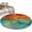 Burnt Orange Teal, variant on Abstract Round Area Rug 3Ft Washable Small Circle Rugs for Kitchen Entryway, Orange Teal Green Gradient Fluid Modern Oil Painting Non-Slip Carpet Floor Mats Indoor Outdoor Carpet Runner Home Decor