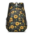 thumbnail image 2 of Black Sunflower Backpack for School,Cute School Bag,Schoolbag with Adjustable Shoulder Straps & Padded Back,16.9 Inch, 2 of 5