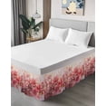 thumbnail image 4 of Flower Painted, Abstract Blush Pink Watercolor Wrap Around Bed Skirts for Queen Bed 18" Drop, Bed Skirt with Adjustable Elastic Belt Dust Ruffle Bed Valance for Bedroom Hotel Luxury Bed Frame Cover, 4 of 7
