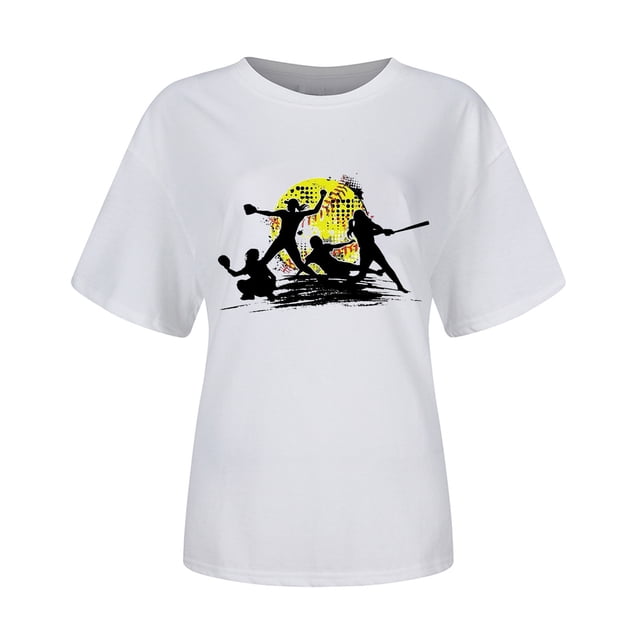 Gibobby Casual Playera de Manga Corta para Mujer Camiseta con corazón béisbol para mujer Camiseta con corazón béisbol con gráfico para mujer Ropa(Blanco,M)