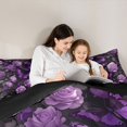 thumbnail image 5 of Homewish Teenagers Adults Chic Floral Purple Rose 3 Pieces Queen Comforter Set,Flying Butterflies Ultra Soft Bedding Sets,Happy Valentine'S Day Bedding Comforter Set Breathable, 5 of 8