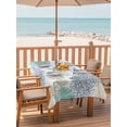 thumbnail image 2 of Outdoor Tablecloth with Umbrella Hole for Patio/Picnic/Party/Camping, Marine Life Waterproof Table Cloth Rectangle Table Cover Washable, Summer Coastal Nautical Coral Conch Seashells (60"x 102"), 2 of 8